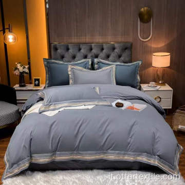 Egiziano a fiocco lungo con qualità suprema personalizza 100% cotone lusso set di biancheria da letto king size morbida trama di seta